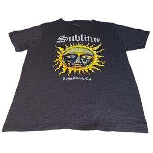 Sublime Band Shirt Shirt Sleeve Unisex Size XL Gray Graphic Tee Long Beach Ca